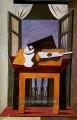 Stillleben sur une table devant une fenetre ouverte 1919 kubist Pablo Picasso